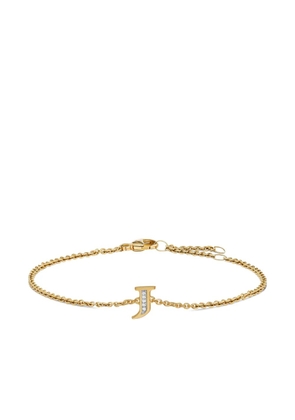 David Yurman 18K yellow gold Petite Pavé Initial diamonds bracelet