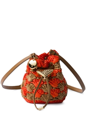 Prada mini crochet-knit bucket bag - Orange
