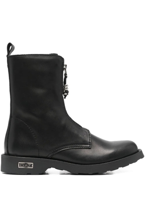 Cult zip-up leather boots - Black