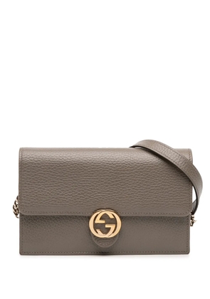 Gucci Pre-Owned 2016-2025 Interlocking G Dollar Calfskin Wallet on Chain crossbody bag - Grey