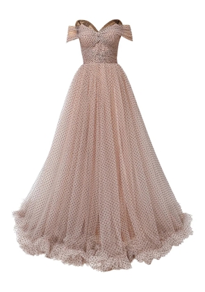 Iris Serban polka-dot off-shoulder dress - Pink