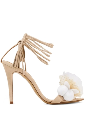 Alameda Turquesa ankle-tie embellished heeled sandals - Neutrals