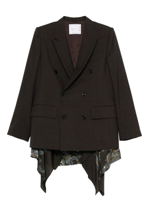 sacai double-breasted paisley blazer - Brown