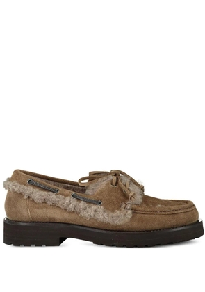 Brunello Cucinelli fleece-trimmed loafers - Brown