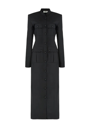 Les Filles d'Eva padded-shoulders flap-pockets dress - Black