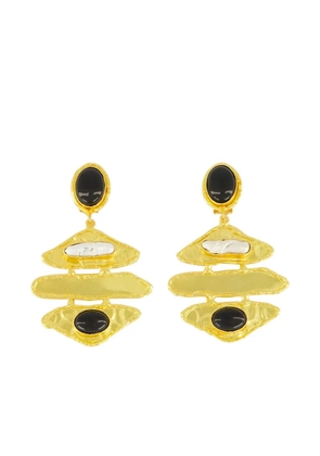 Sylvia Toledano Brutalist onyx-detail earrings - Gold