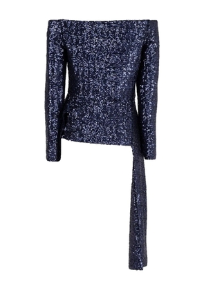 Roland Mouret sequin-embellished off-shoulder top - Blue