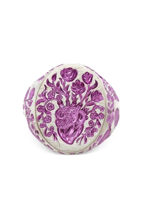 Castro Smith 9K white gold Heavy Heart signet ring - Silver