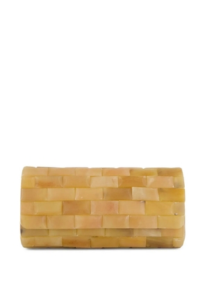 Glorinha Paranaguá Anouska brick-pattern clutch bag - Neutrals
