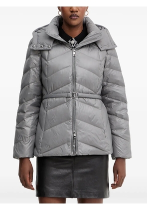 LIU JO hooded belted puffer jacket - Grey