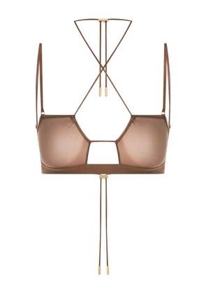 Maison Close cross-back bralette - Brown