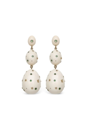Bibi van der Velden 18K yellow gold Mammoth green sapphire egg earrings