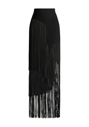 Hervé Léger asymmetric fringed skirt - Black