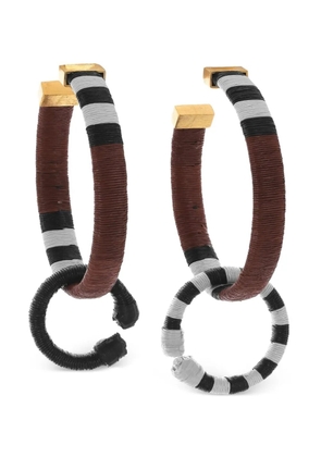 Johanna Ortiz Color Parallelism striped hoop earrings - Brown