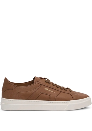Santoni leather sneakers - Brown