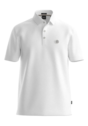 BOSS buttoned logo polo shirt - White