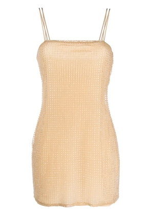 Alexander Wang embellished mesh minidress - Neutrals