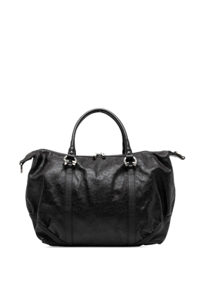 Gucci Pre-Owned 2000-2015 Embossed Leather Horsebit satchel - Black