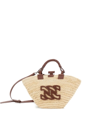 Casadei Panara woven straw tote bag - Neutrals