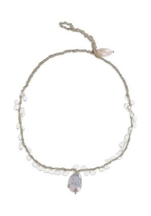 Mela crystal-pendant necklace - Neutrals