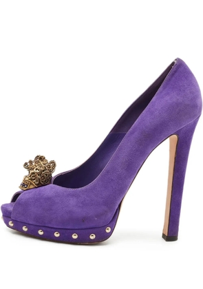 Alexander McQueen Pre-Owned skull peep-toe sandals - Purple