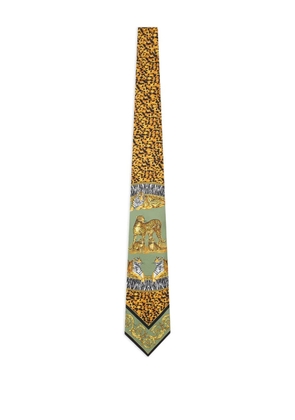 Versace animal-print silk tie - Green