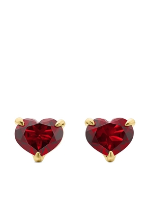 David Yurman 18kt yellow gold Chatelaine Heart garnet stud earrings (8mm)