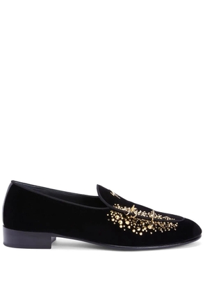 Giuseppe Zanotti Alvaro studded velvet loafers - Black