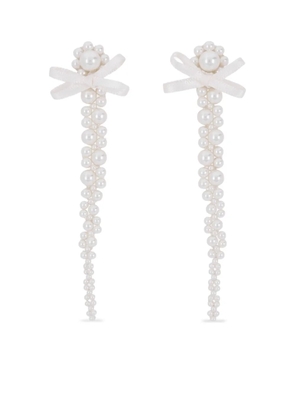 Simone Rocha pearl bow drop earrings - Neutrals