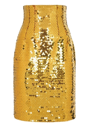 Dolce & Gabbana sequin-embellished high-waisted skirt - Yellow