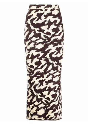 Nanushka animal print midi tube skirt - Yellow