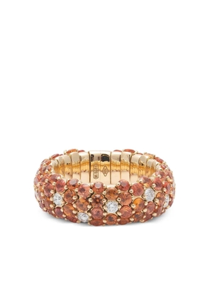 ZYDO 18K yellow gold sapphire and diamond ring