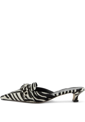 Aeyde 35mm Danielle zebra-print pointed mules - Black