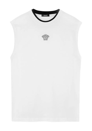 Versace Medusa-embroidered tank top - White