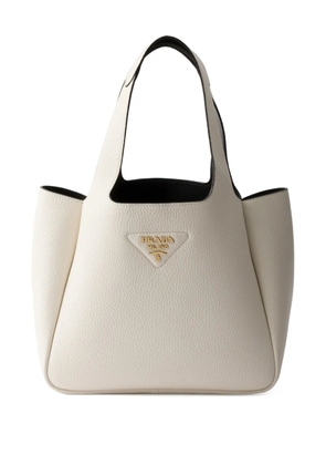 Prada small leather tote bag - White
