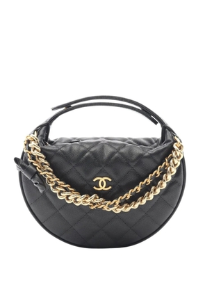 CHANEL Pre-Owned 2021-2025 CC Quilted Caviar Half Moon Clutch Bag handbag - Black