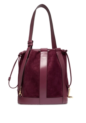 Lancel medium Elles suede bucket bag - Red