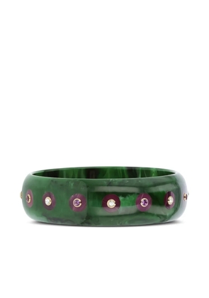 Mark Davis 18K yellow gold multi-stone Bakelite bangle