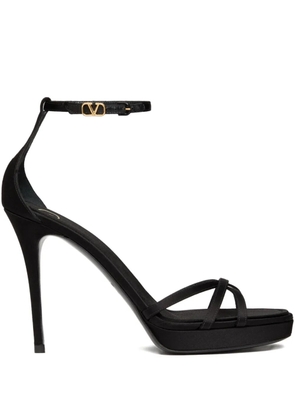 Valentino Garavani 120mm Eveninglam satin platform sandals - Black