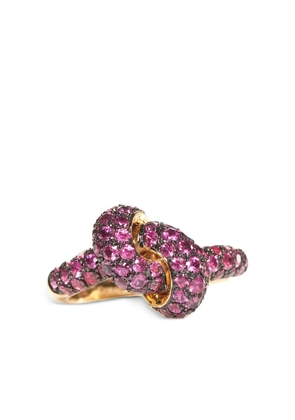 The Love Knot by Coralie 18kt yellow gold Love Knot Ruby ring