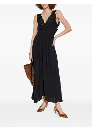 ISABEL MARANT lace-insert pleated dress - Black