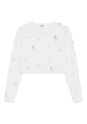 Simkhai Zadie embellished cropped cardigan - White