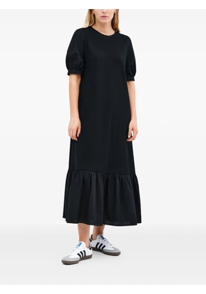 Marcella Olivia ruffled puff-sleeve midi dress - Black