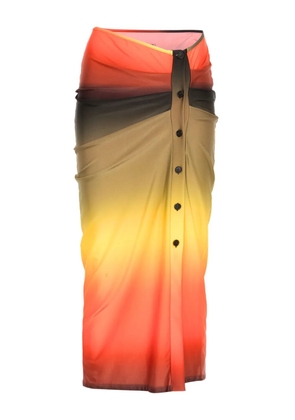 The Attico gradient-effect skirt - Green