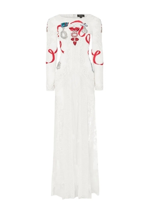 Temperley London Diamantine floral-lace dress - White