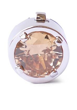 Izabel Display stone-embellished gold-plated button cover - Silver