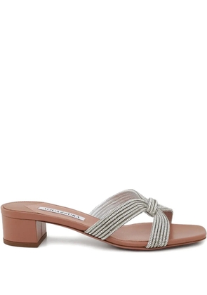 Aquazzura 35mm crystal muse sandals - Neutrals