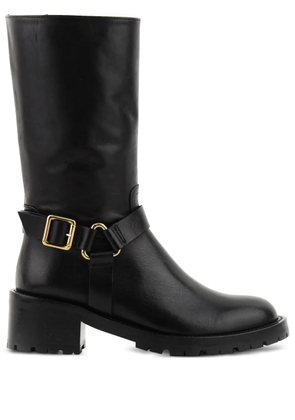 Paul Warmer buckle-strap leather boots - Black