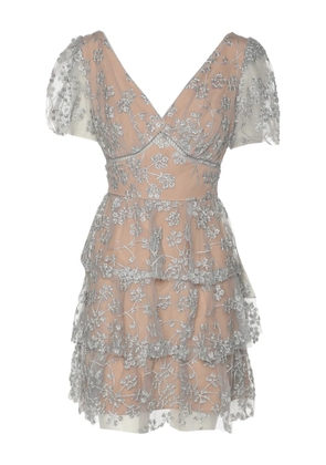 Self-Portrait S 2022 embroidered mini dress - Neutrals