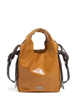 Bimba y Lola Paper leather mini tote bag - Brown